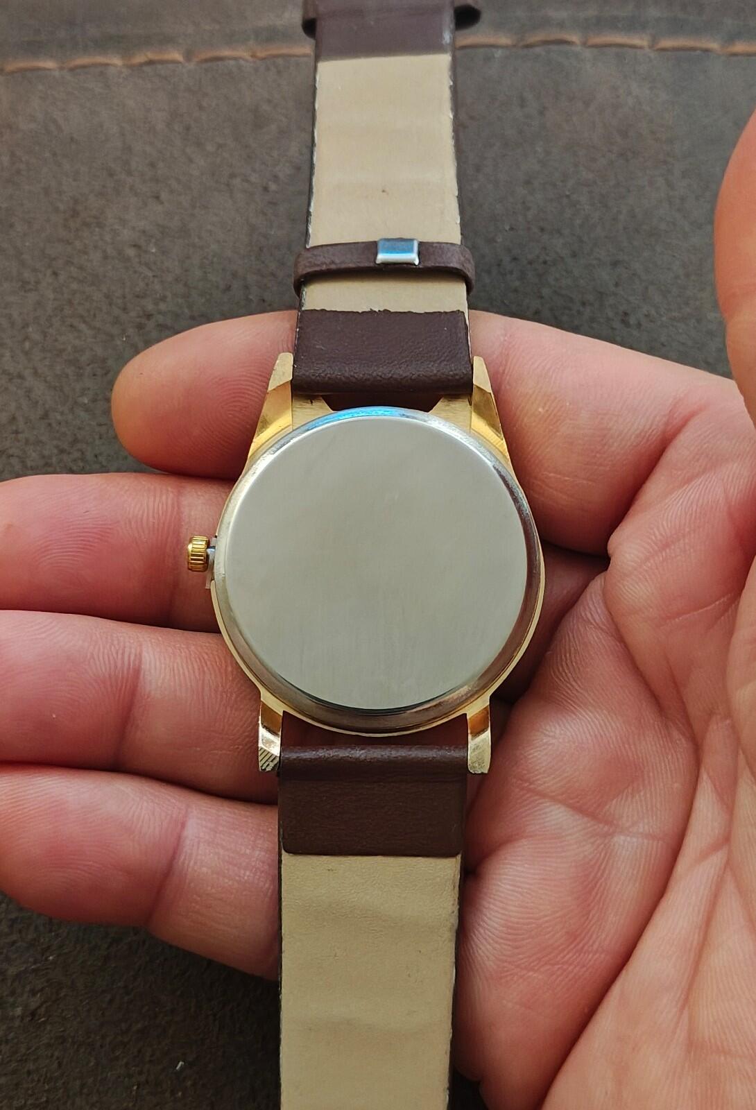 Playful Cat With Glasses &  Brown Faux Leather Band Ladies Watch