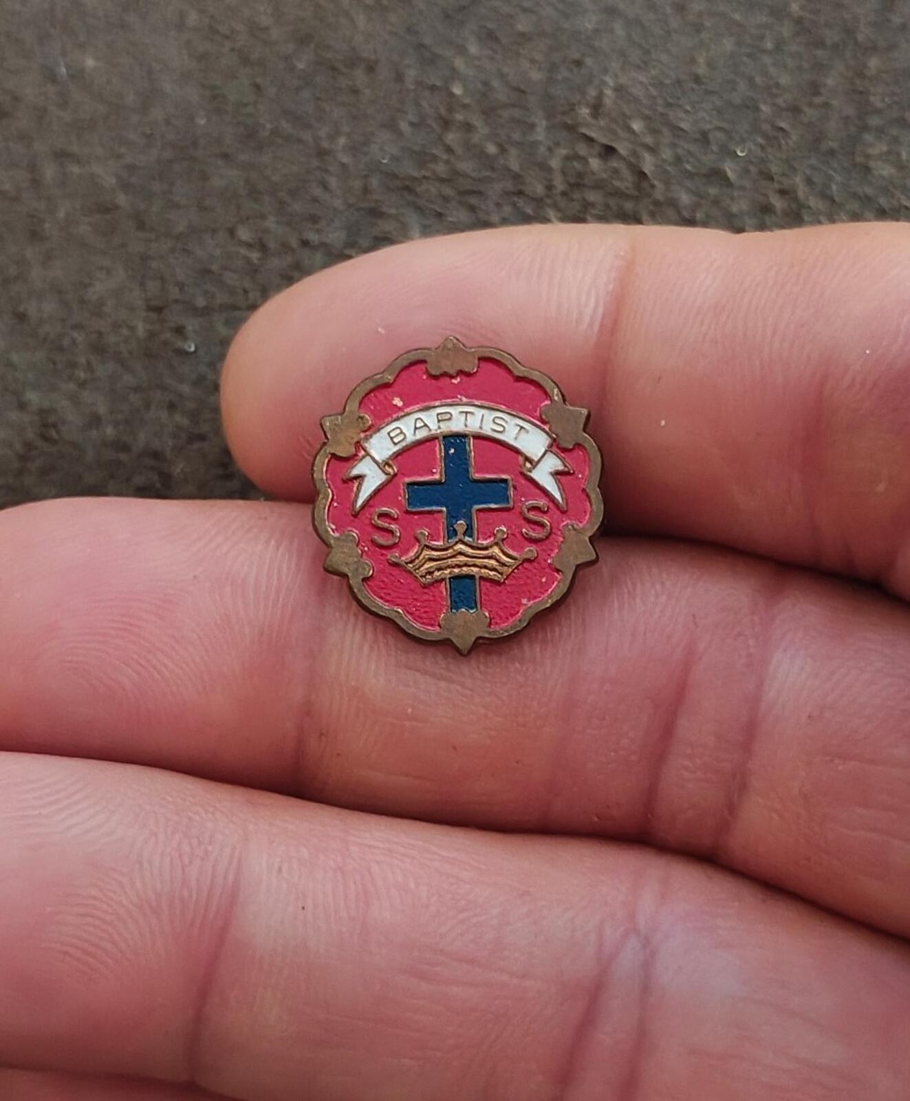 1940s/50s Baptist Sunday School Perfect Attendance Award Brass Pin