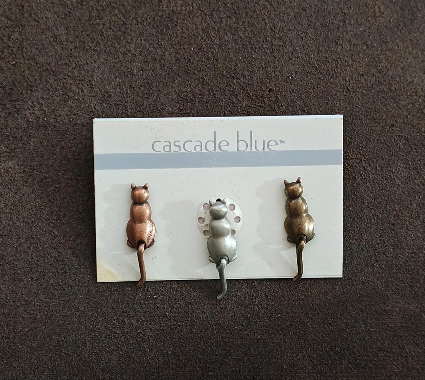 1980s Set of Three Cat Pins Signed JJ (Jonette Jewelry)