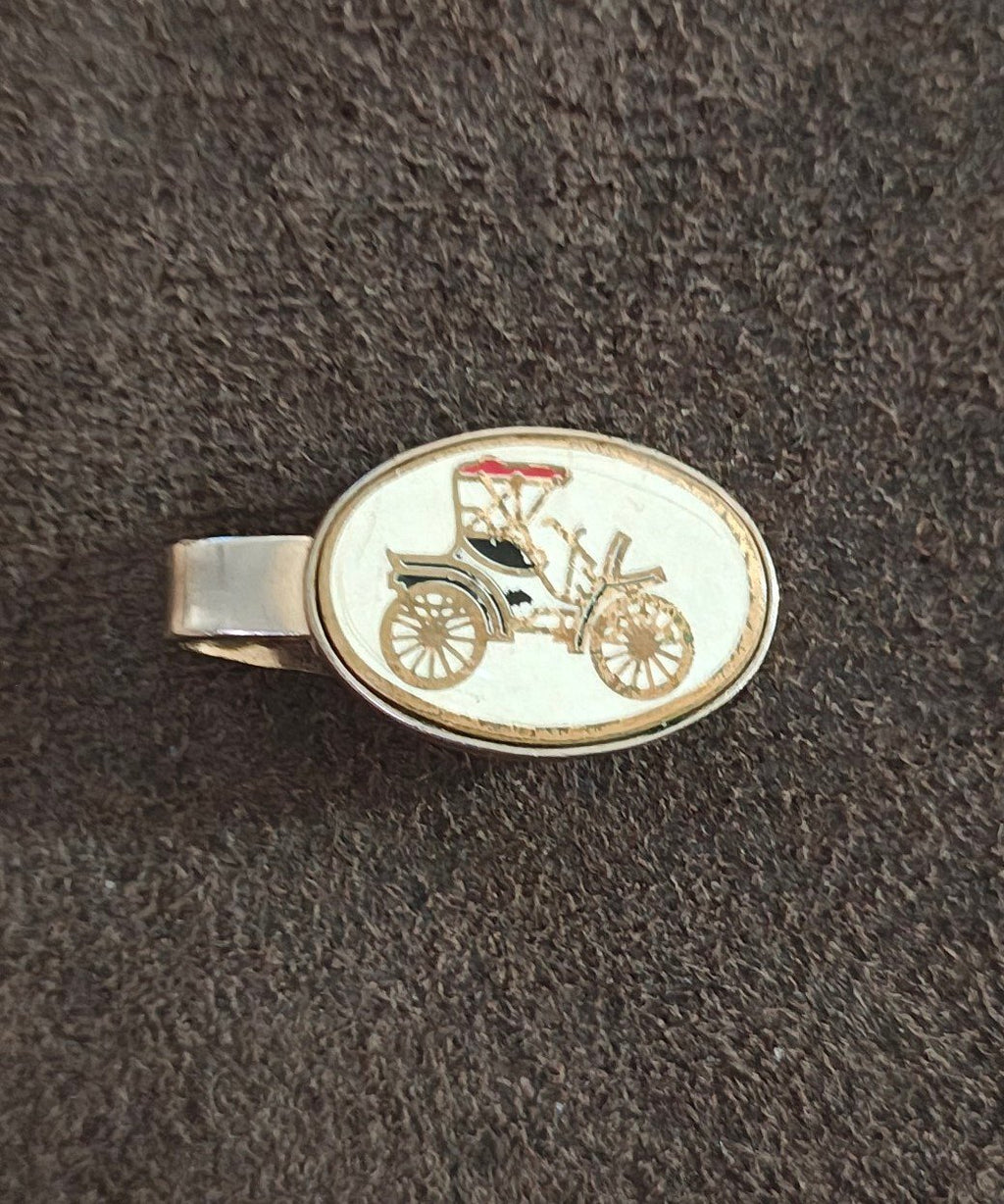 1960s Gold Tone Antique Car Tie Bar/Tie Clip