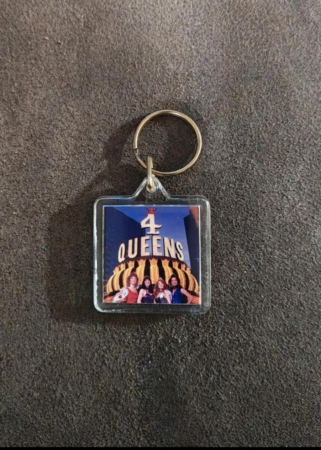 1990s Vintage Four Queens Hotel Casino Downtown Las Vegas Hard  Plastic Keychain
