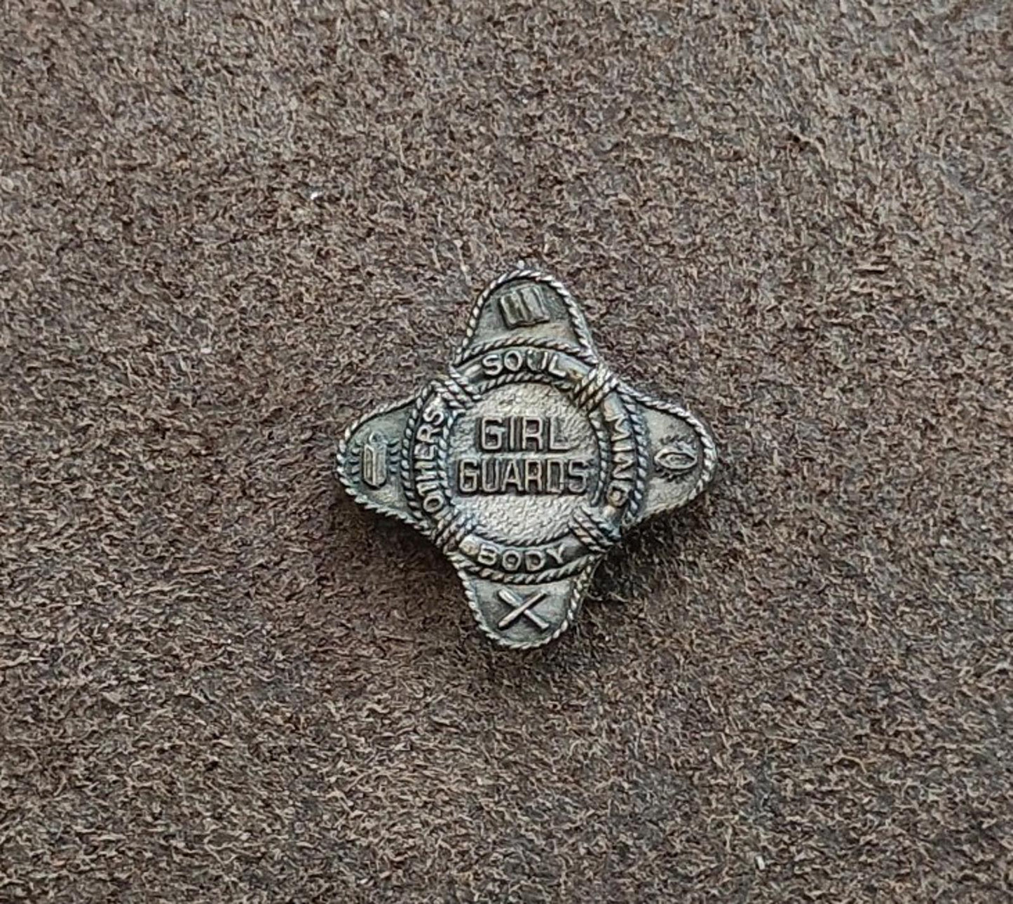 1920s/30s Vintage Salvation Army Girl Guards Membership Silver Tone Badge Pin
