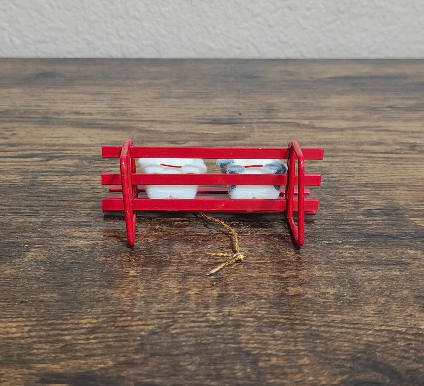 1980s Avon Gift Collection "Teddies on a Bench" Christmas Ornament