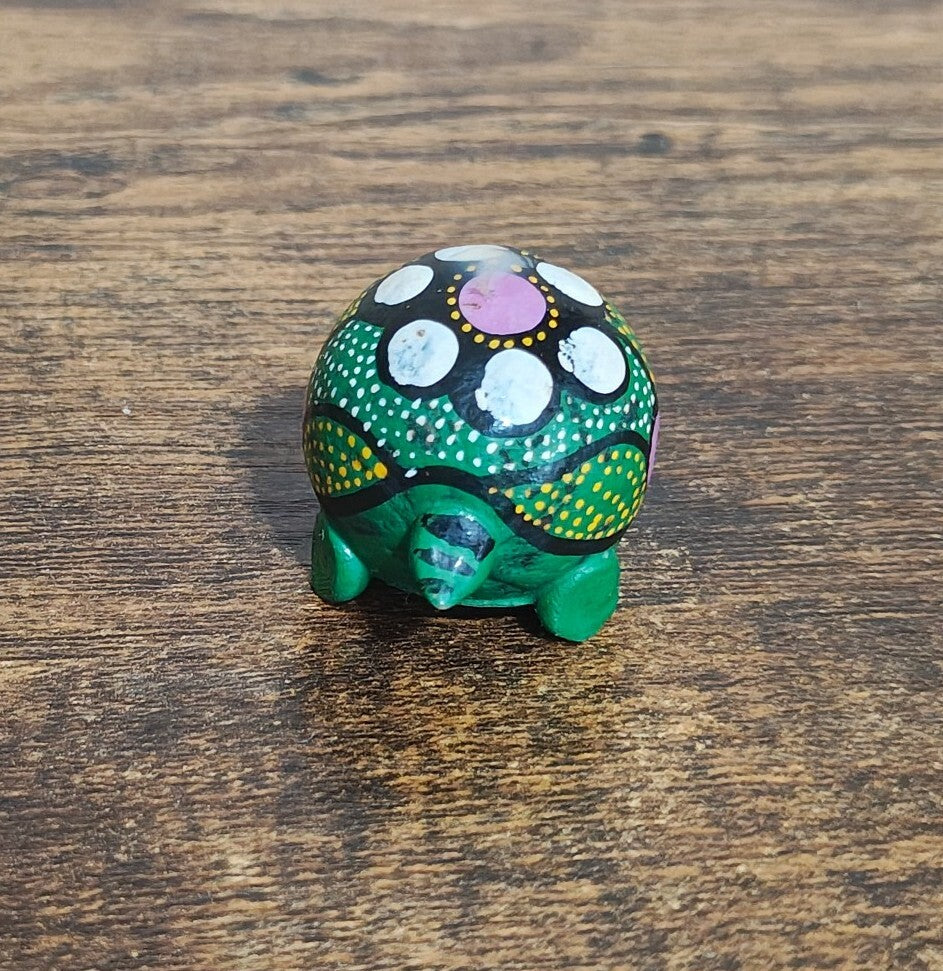 Hand-painted Mexican Folk Art Turtle Bobblehead Figurine