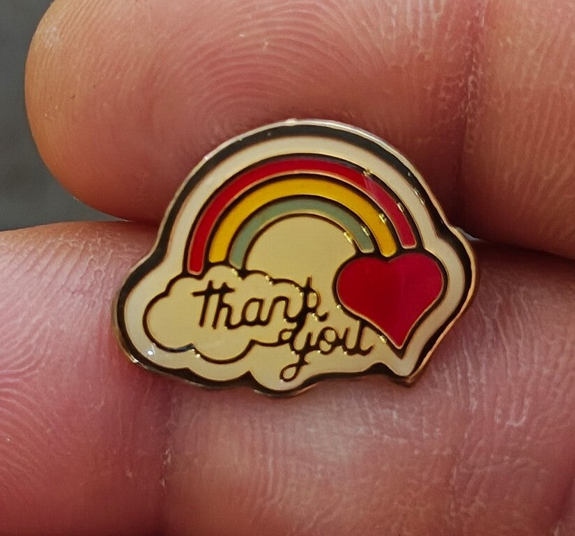 1980s THANK YOU Rainbow Pin