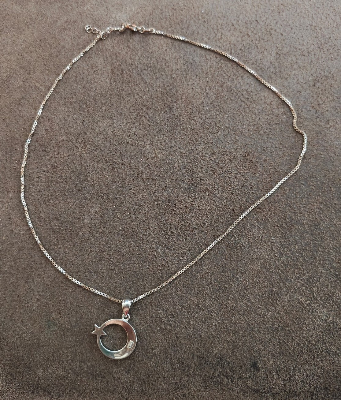 Dainty 925 Sterling Silver White Fire Opal Moon & Star Celestial Necklace