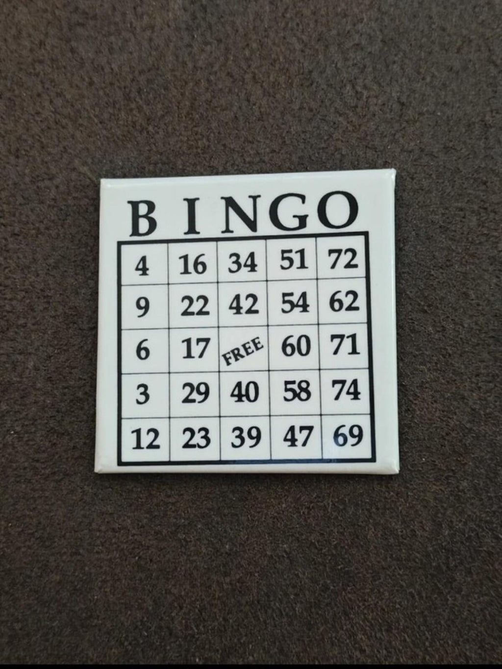 1993 Black & White Bingo Card Metal Magnet/Refrigerator Magnet