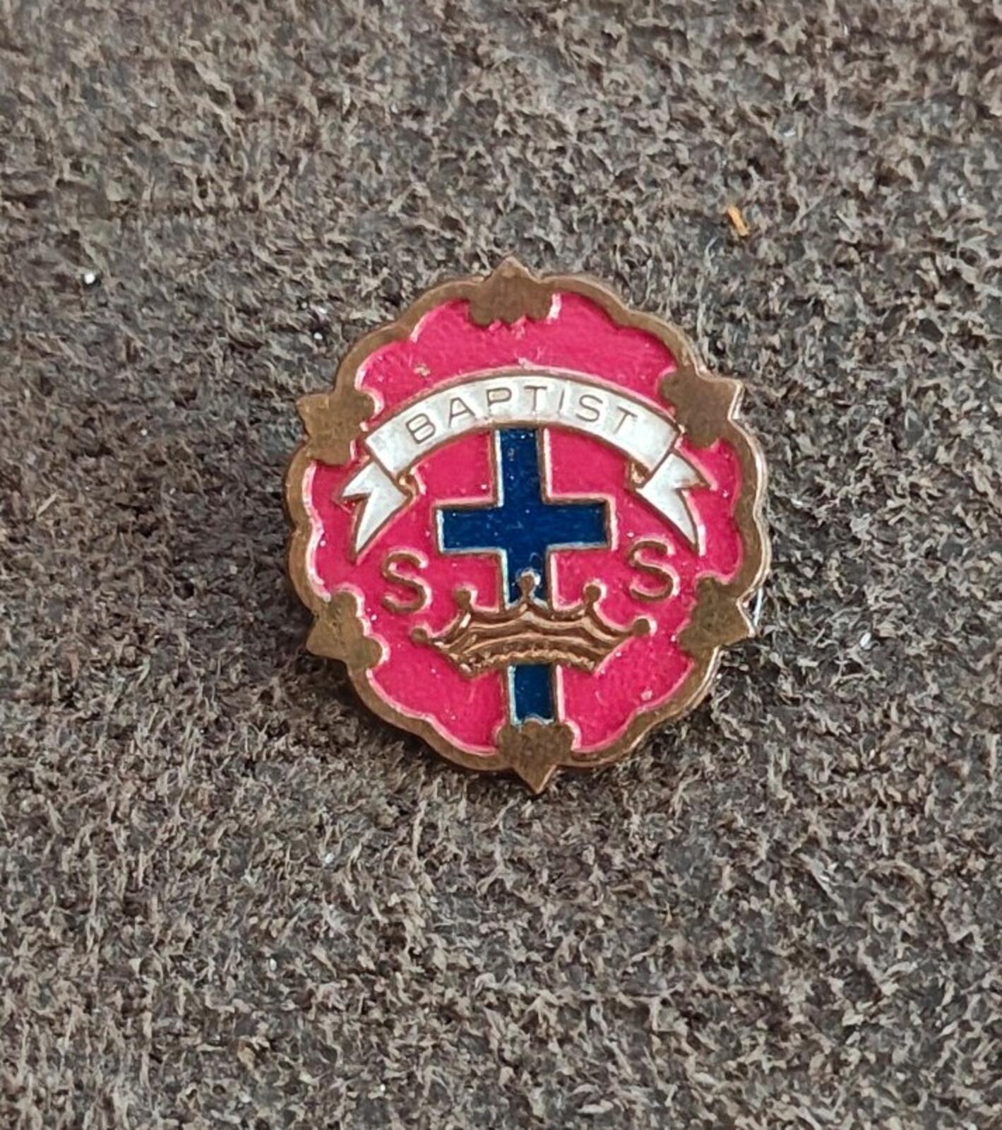 1940s/50s Baptist Sunday School Perfect Attendance Award Brass Pin