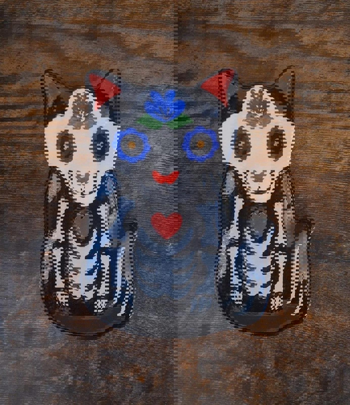 Three 3D Black Sugar Skull Skeleton/Day Of The Dead Trinket Plates