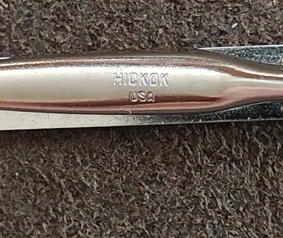 1950s/60s Hickok USA Silver Tone Modernist Panel Tie Bar Clip