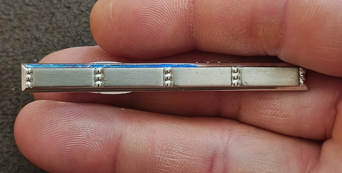 1950s/60s Hickok USA Silver Tone Modernist Panel Tie Bar Clip