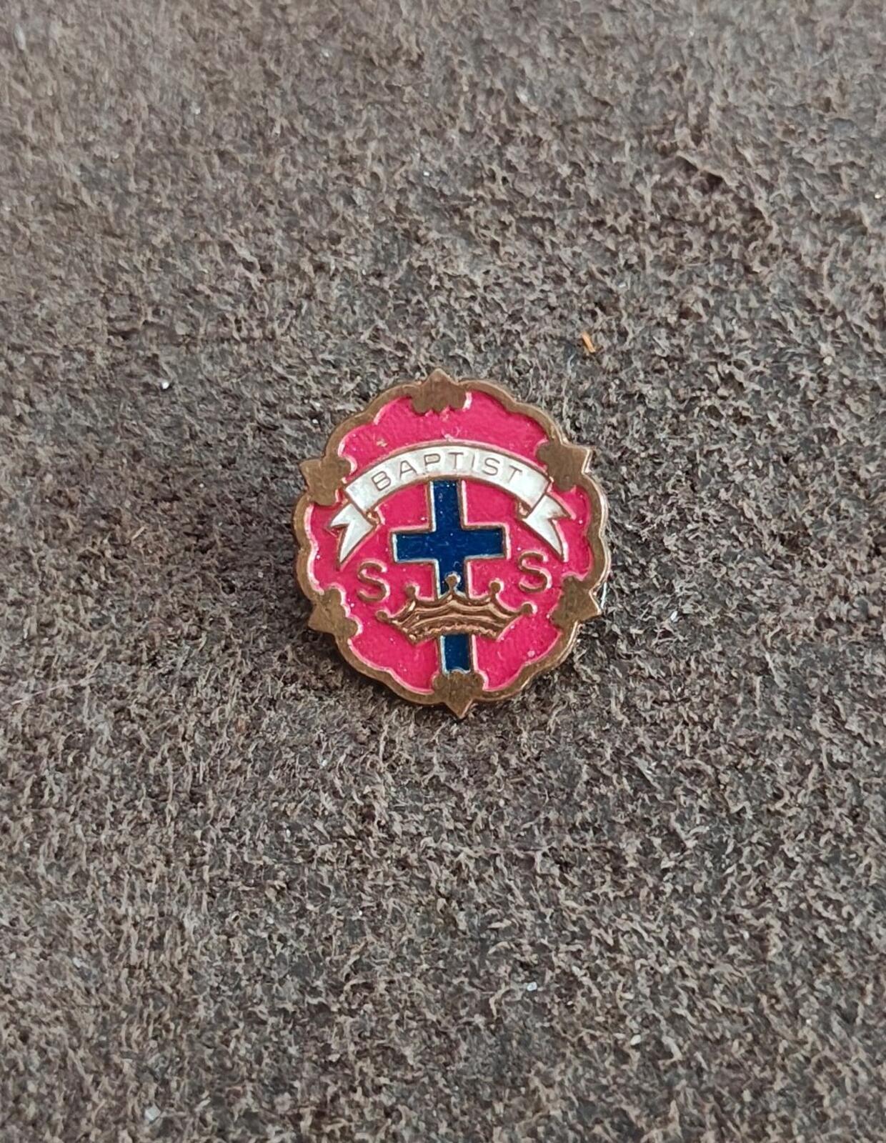 1940s/50s Baptist Sunday School Perfect Attendance Award Brass Pin