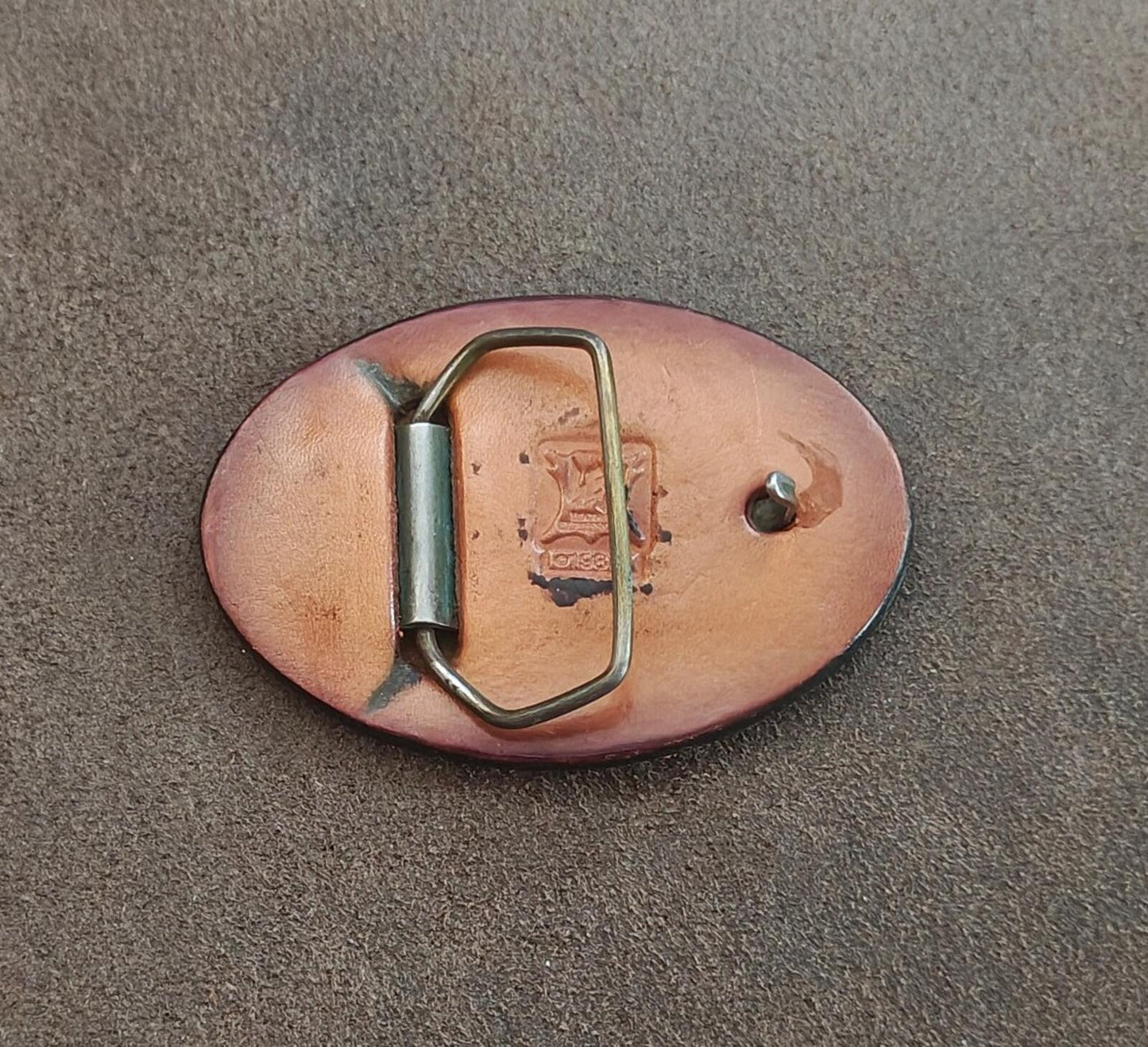 1987 Leather Expressions Steam Locomotive Train Belt Buckle
