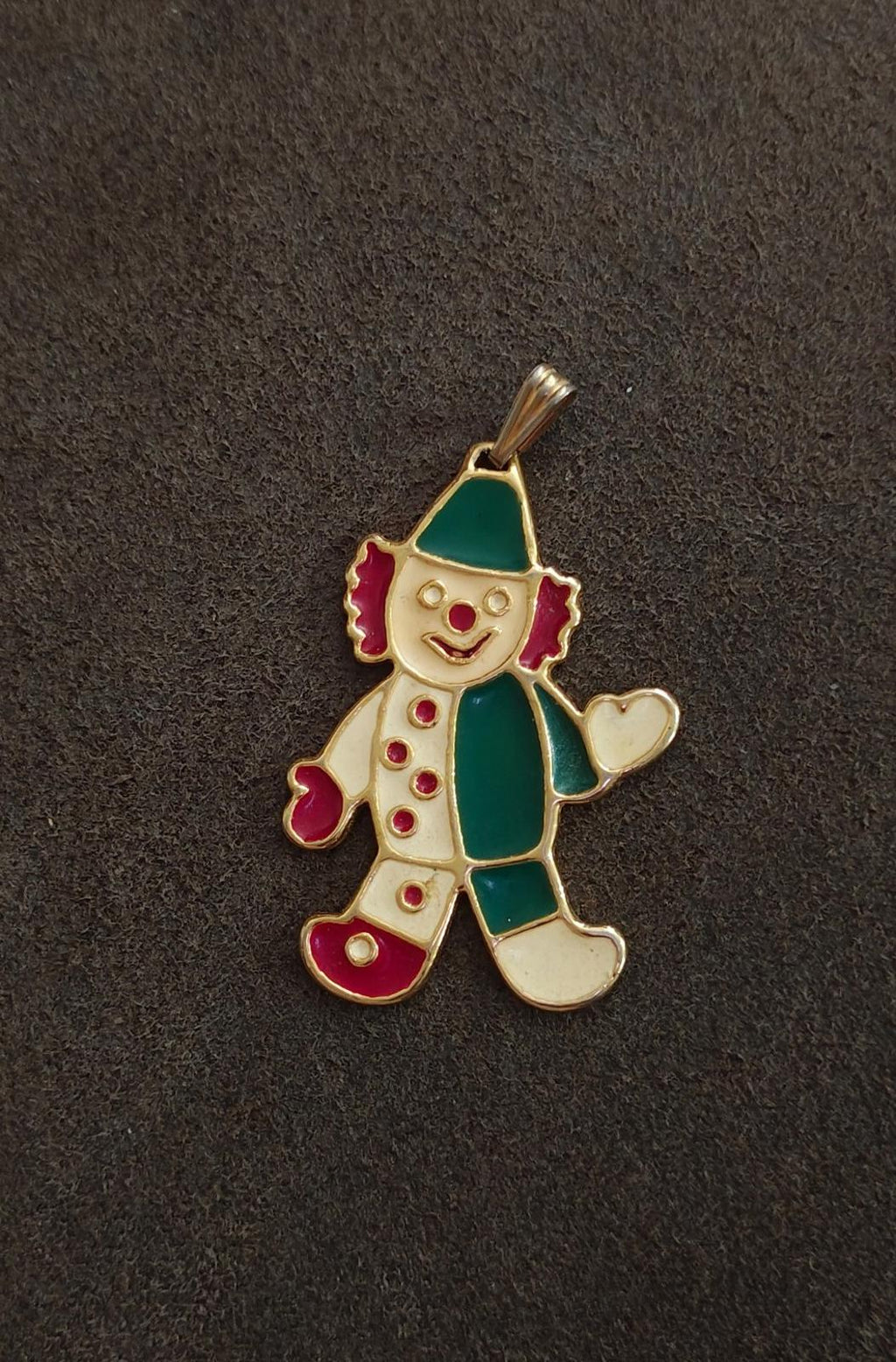 1980's Wallace Silversmiths Enamel Clown Cookie Cutter Ornament Pendant
