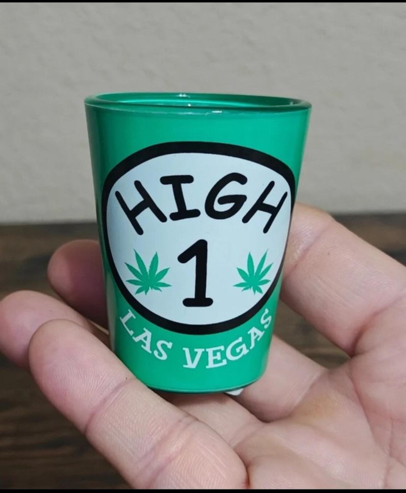 High 1 Las Vegas Green Shot Glass