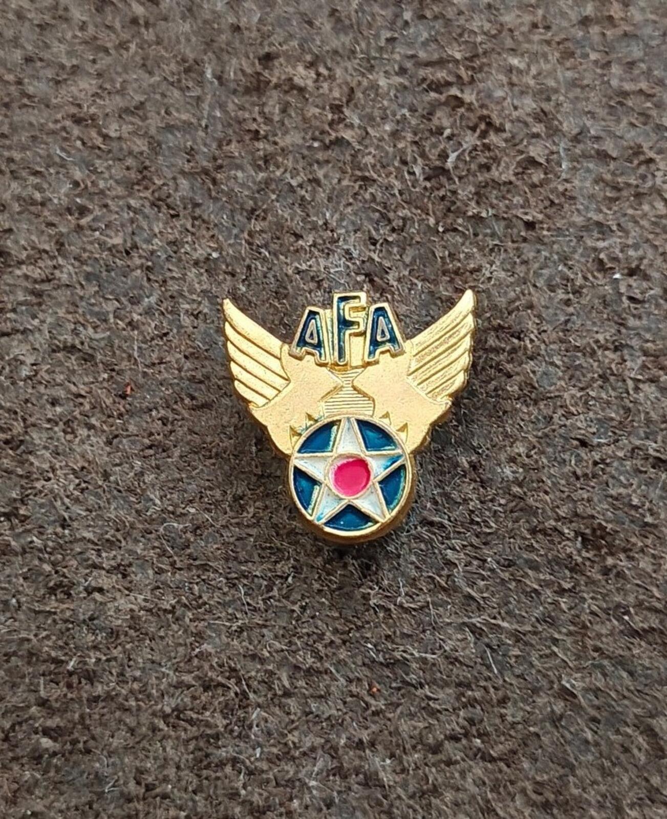 1940s Air Force Association (AFA)  Winged Star Gold Tone Enamel Pin