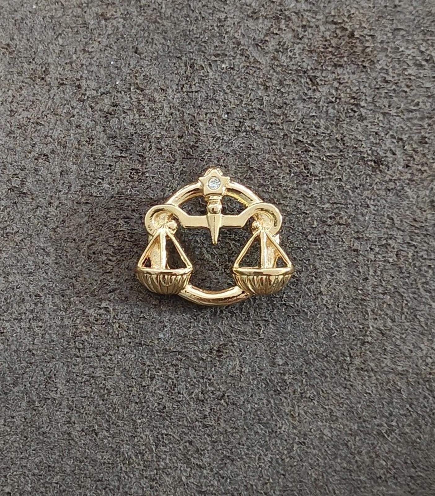 1990  Avon "Signs of the Future" Libra Zodiac With Clear Rhinestone Pin