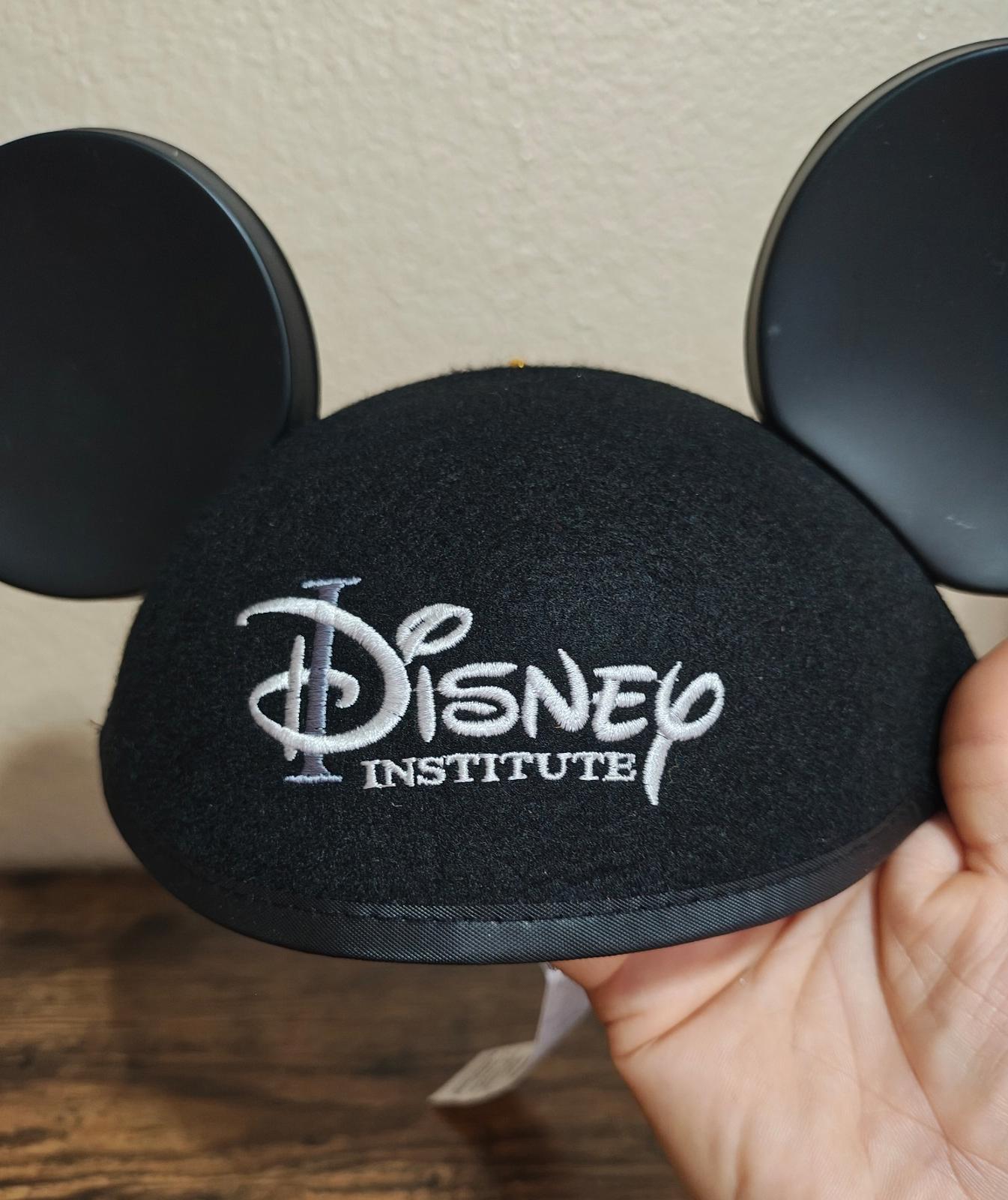 Cool Vintage 1990s Disney Institute Black & White Mickey Mouse Ear Hat.