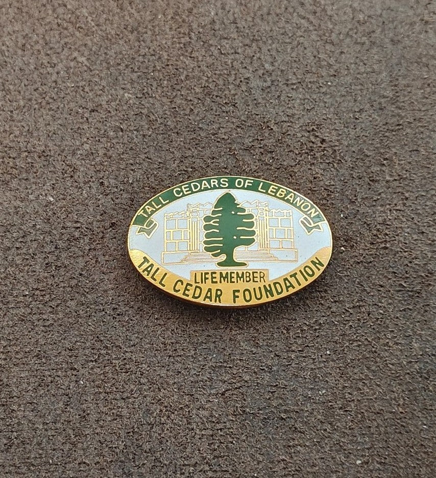 1980s Gold Tone Tall Cedars Of Lebanon Life Member Tall Cedar Foundation Pin