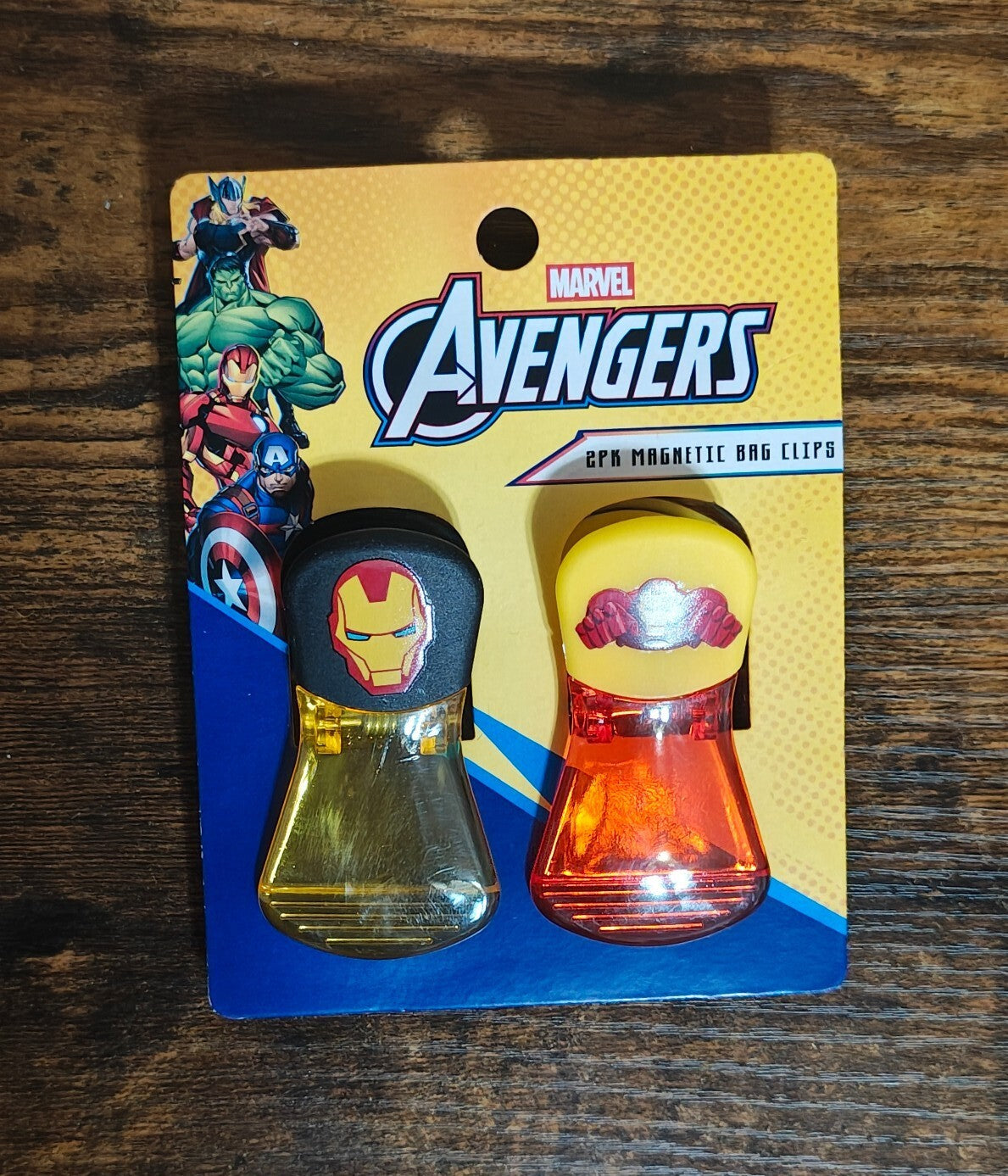 Set Of 2 Marvel Avengers 2-Pack (Total 4 Clips) Magnetic Bag Clips New
