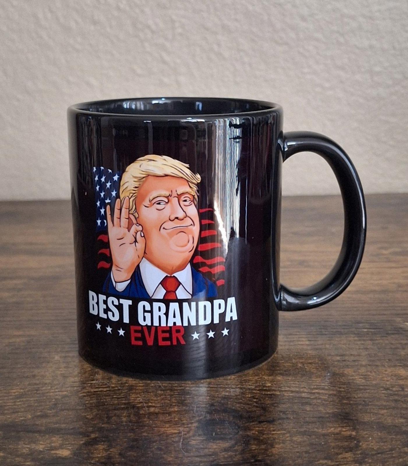 Funny Donald Trump Best Grandpa Ever Black Ceramic 11 oz Mug New In Box.