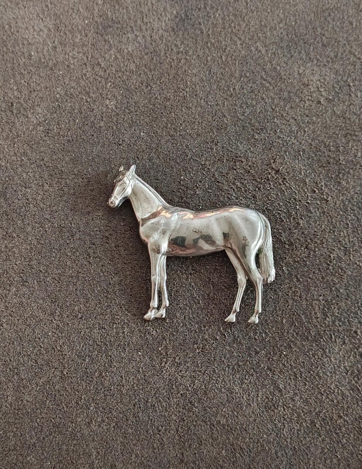 1950s/60s Equestrian Horse/Horse Silver Tone Brooch