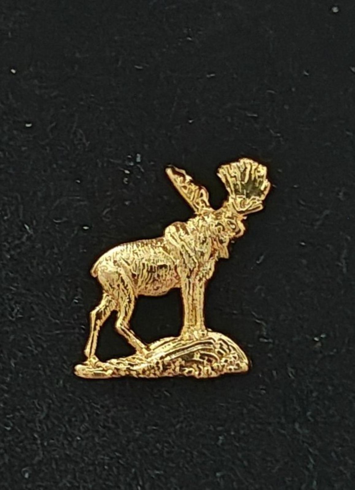 1960s Gold Tone Textured Moose Tie Tack/Lapel Pin