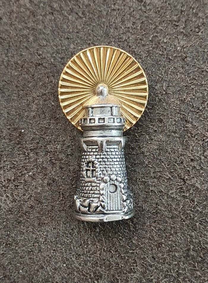 1990s Avon Lighthouse Two Tone Pin