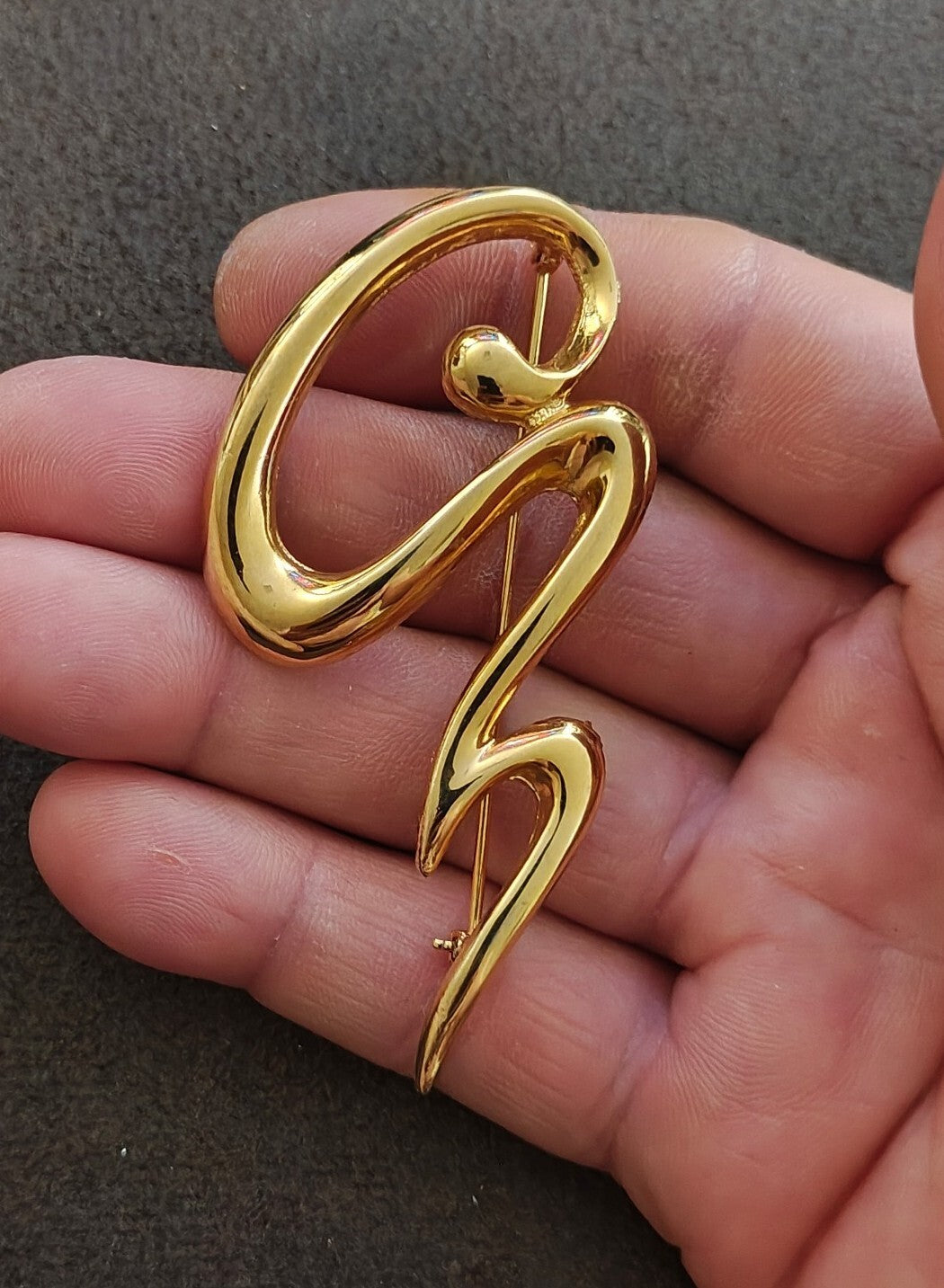 1980s Abstract Modernist Scribble Brooch