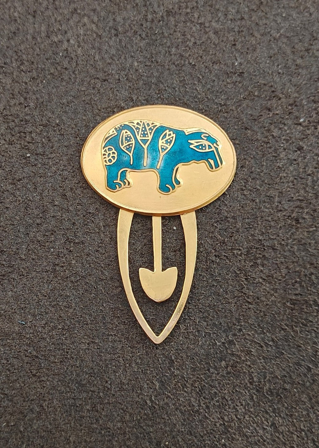 1985 Metropolitan Museum of Art (MMA)  Gold Tone Blue Enamel  Clip Bookmark