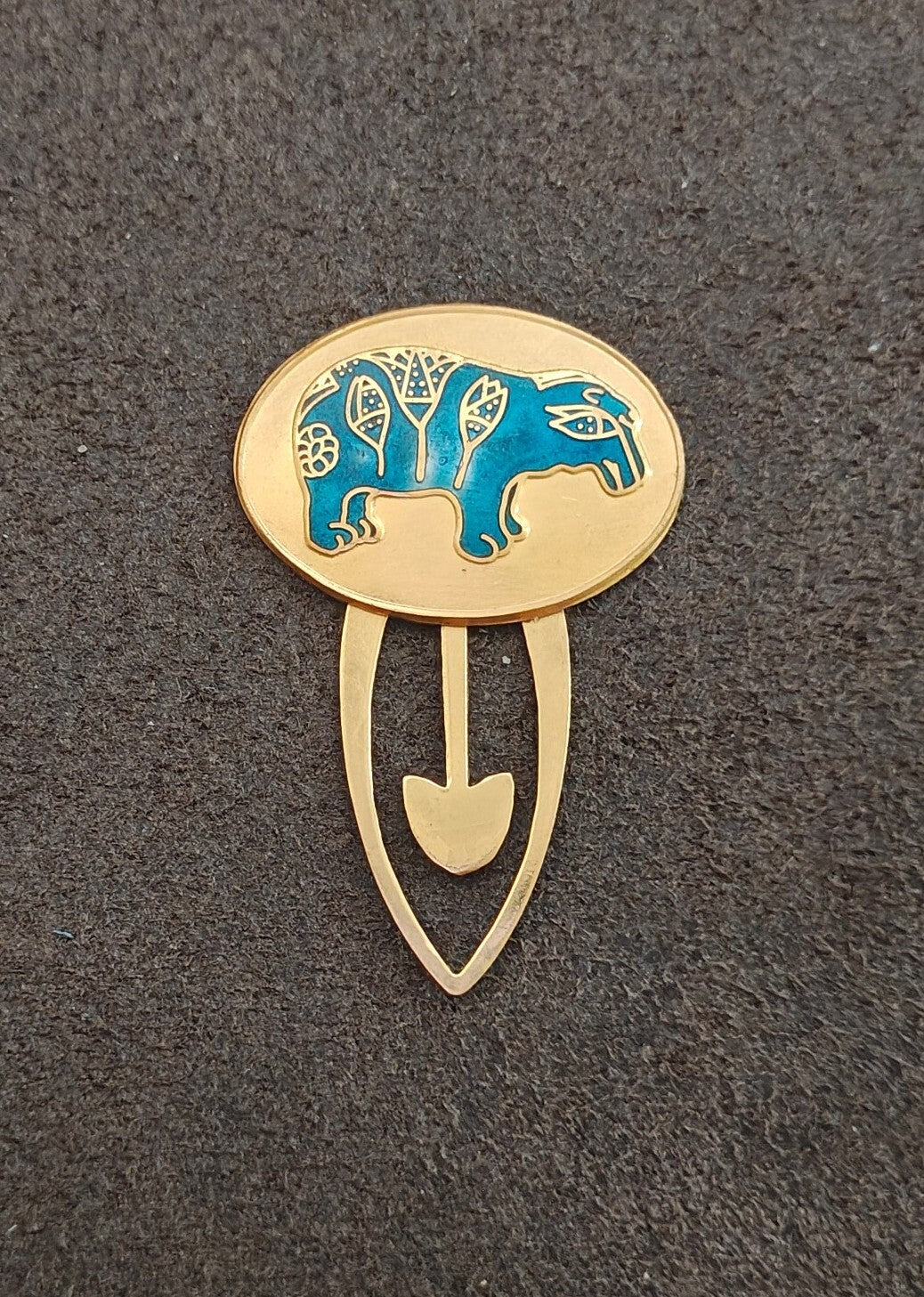 1985 Metropolitan Museum of Art (MMA)  Gold Tone Blue Enamel  Clip Bookmark