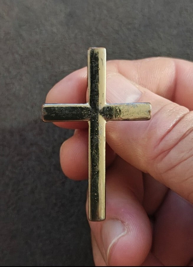 Gold Tone Double Finger Cross Ring