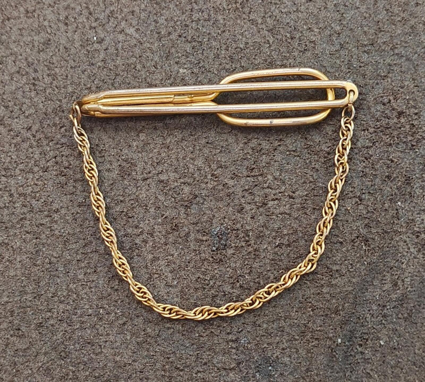 1930s Signed Swank Art Deco Style Gold Tone Tie Bar/Tie Clip