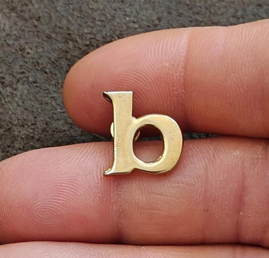 1980s Gold Tone Monogram Initial Letter B Pin