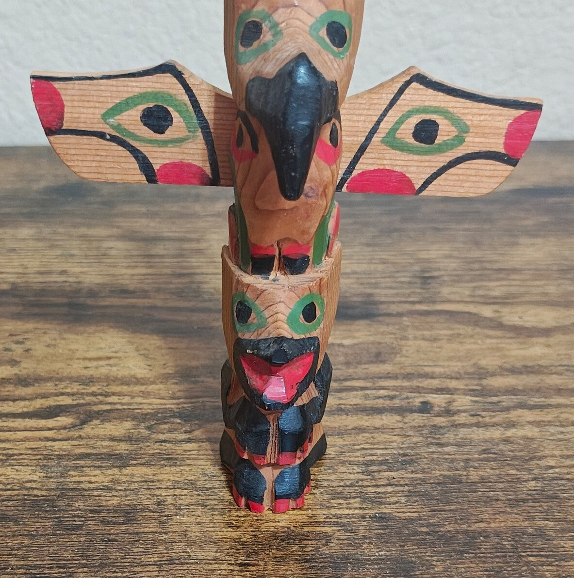 1970s Hand Carved Model Totem Pole