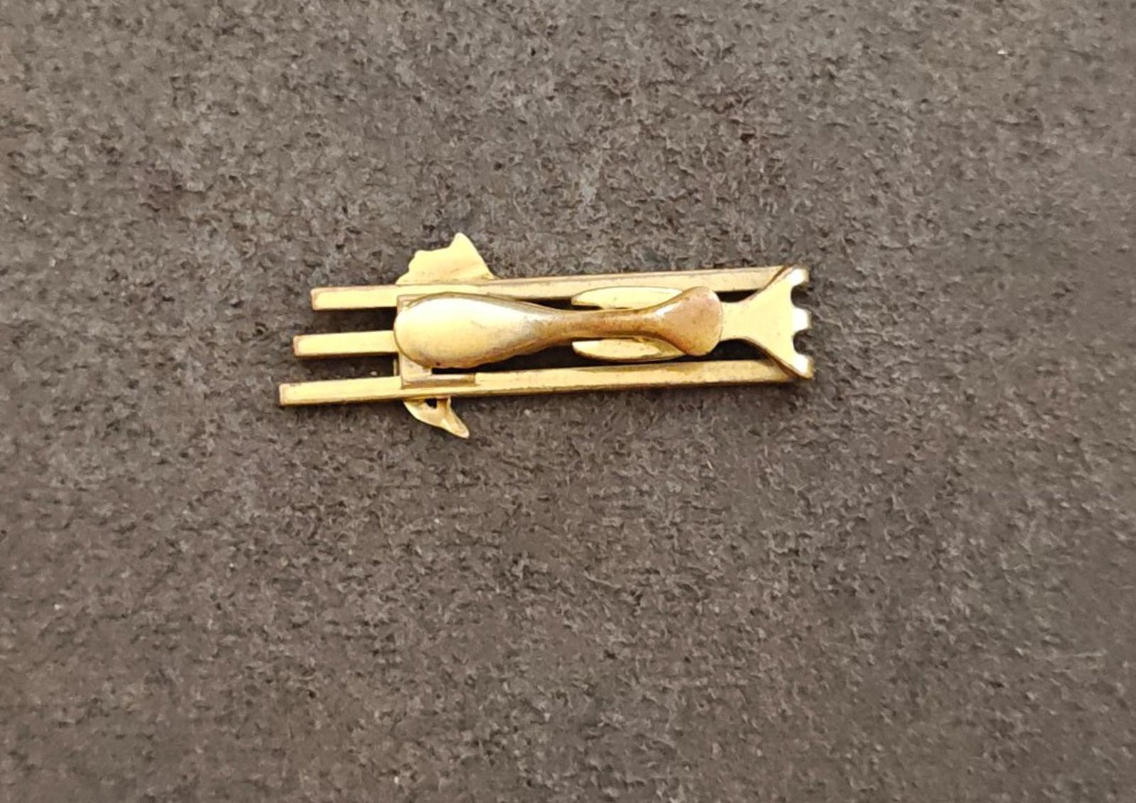 1950s Rare Hickok Brass Marlin/Sailfish Tie Clip/Tie Bar