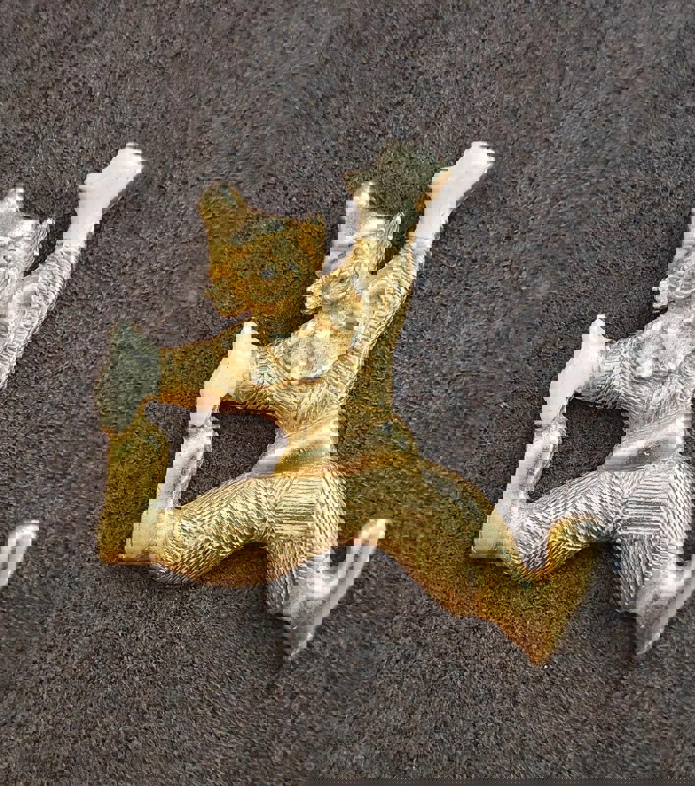 1980's Clowning Around Gold Tone White Enamel Pendant