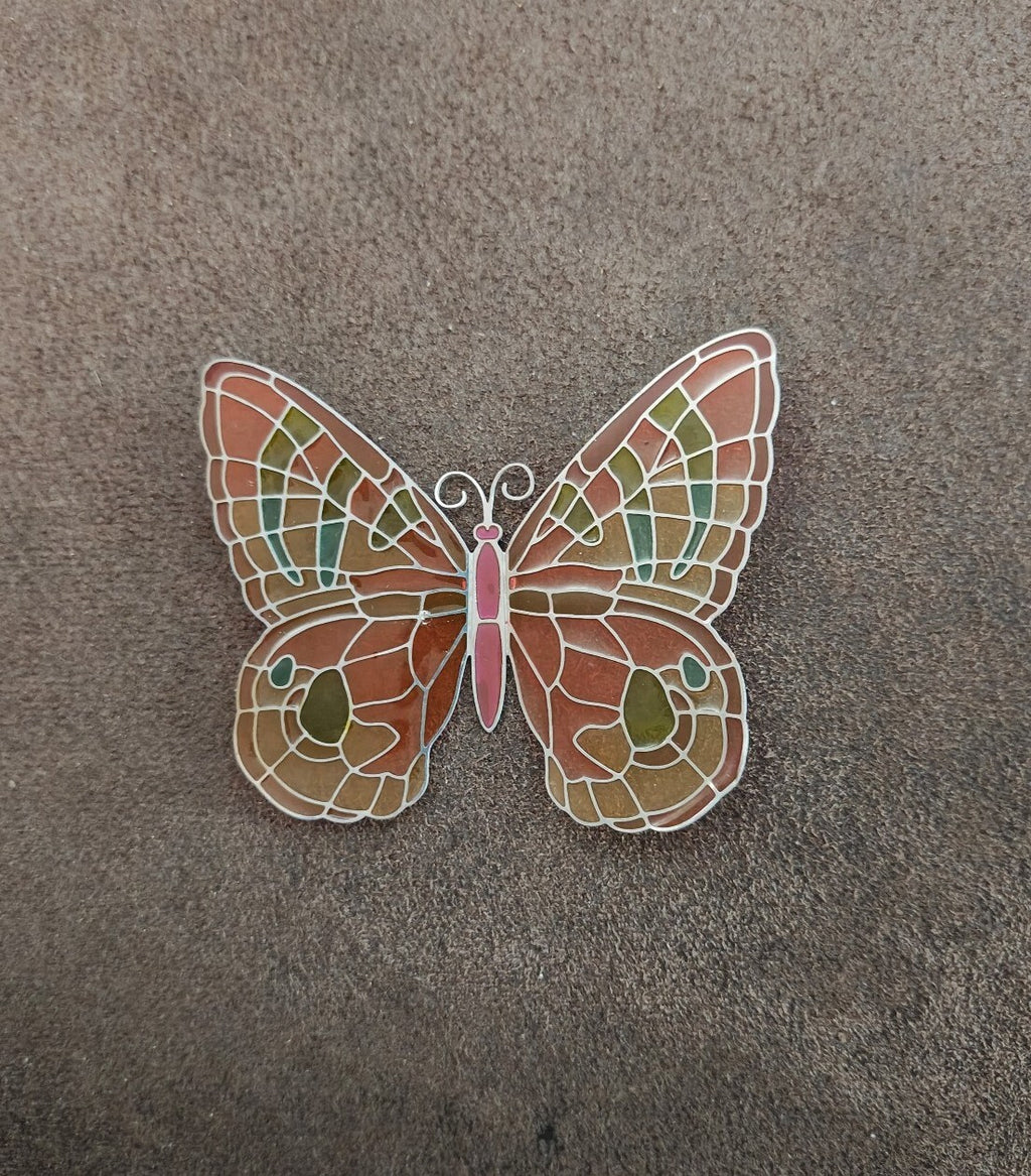 2006 Joan Baker Designs stained glass butterfly magnetic suncatcher/window decor
