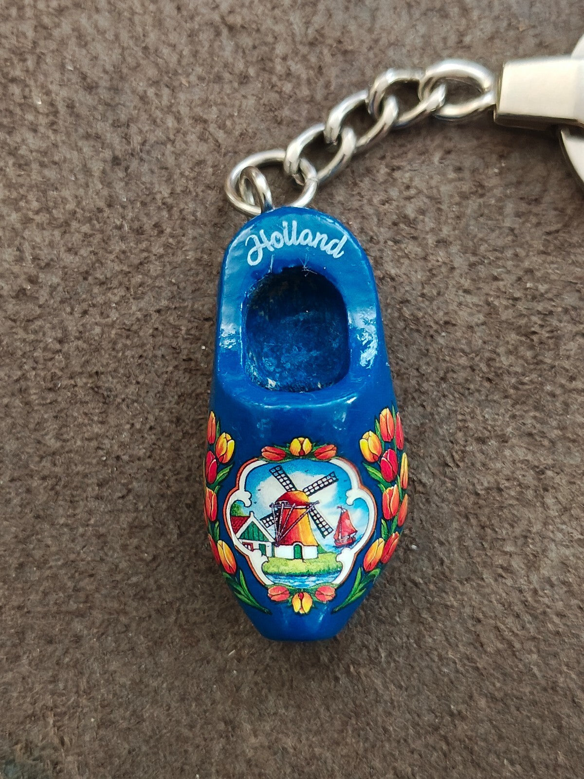 Traditional Hand painted Dutch Miniature Wooden Shoe (clog) Keychain