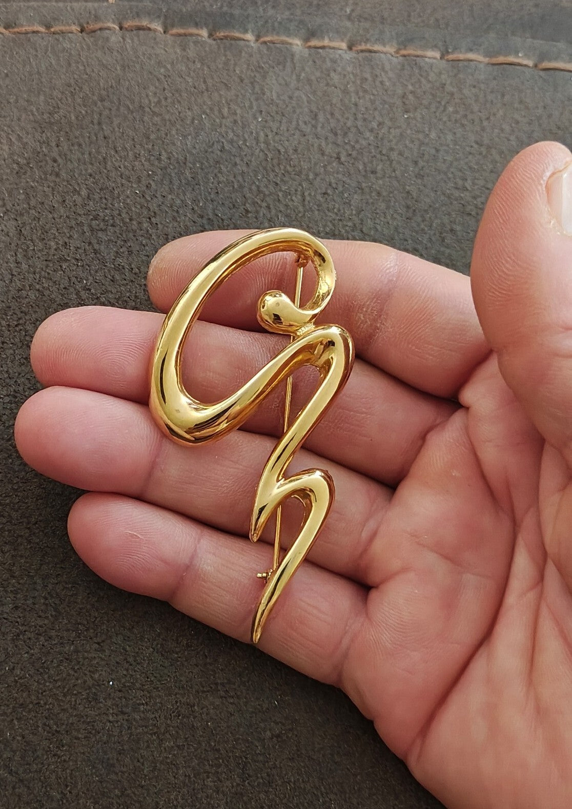 1980s Abstract Modernist Scribble Brooch