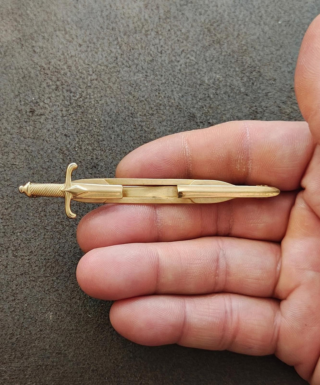 1940s/50s Gold Tone Anson Sword Tie Clip