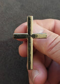 Gold Tone Double Finger Cross Ring
