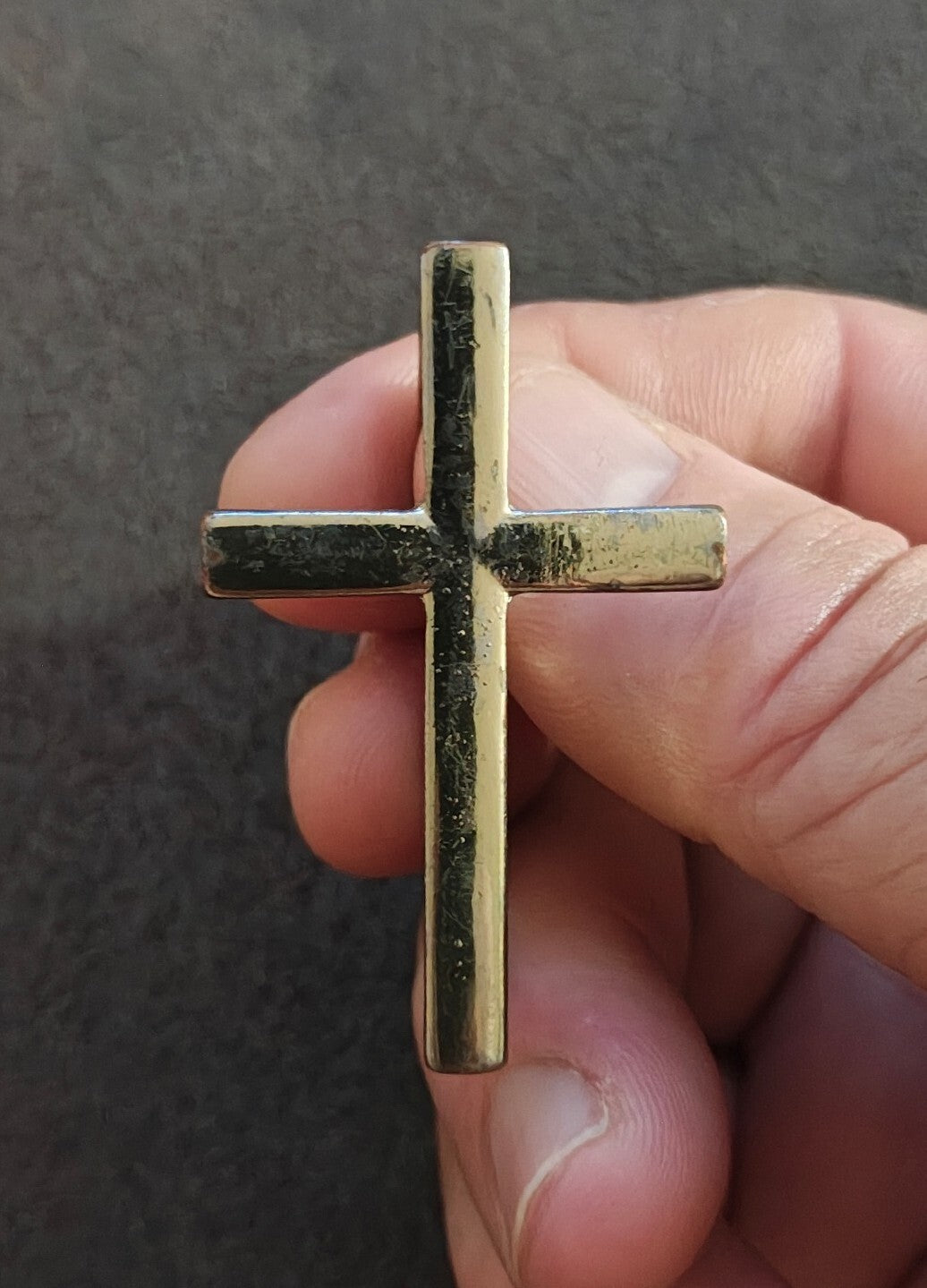 Gold Tone Double Finger Cross Ring
