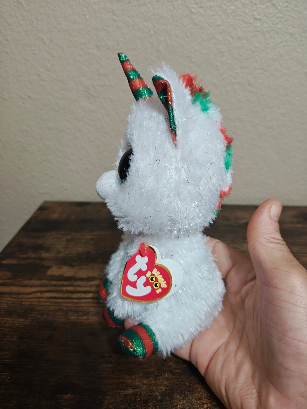 Ty Beanie Boos Snowfall The Christmas Unicorn 7" Holiday Plush, Glitter Eyes NWT
