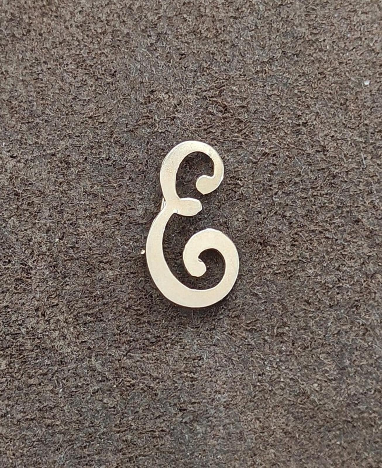 1980s Gold Tone Monogram Letter Initial "E" Pin/Brooch