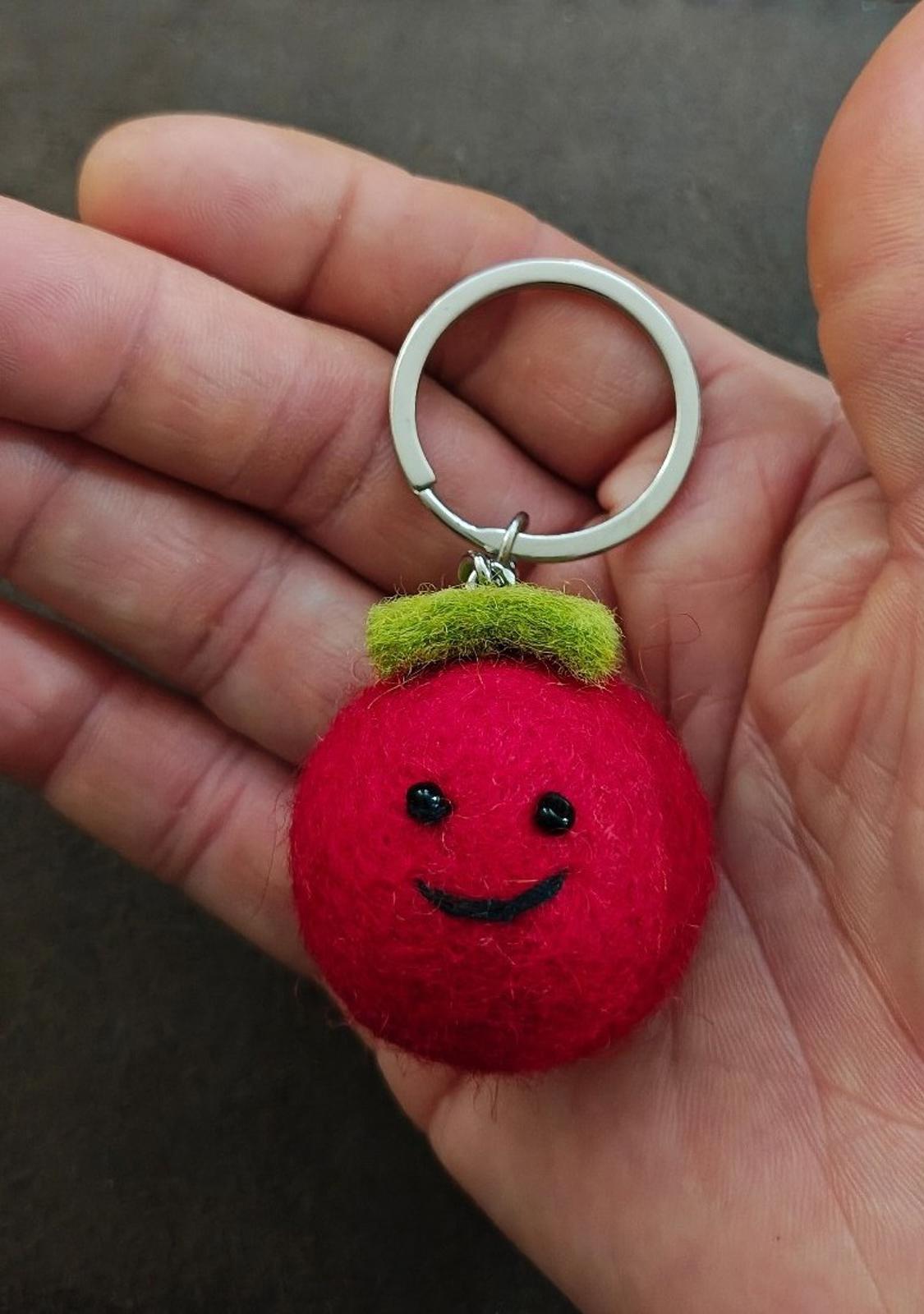 Handmade Felt Tomato Keychain/Keyring