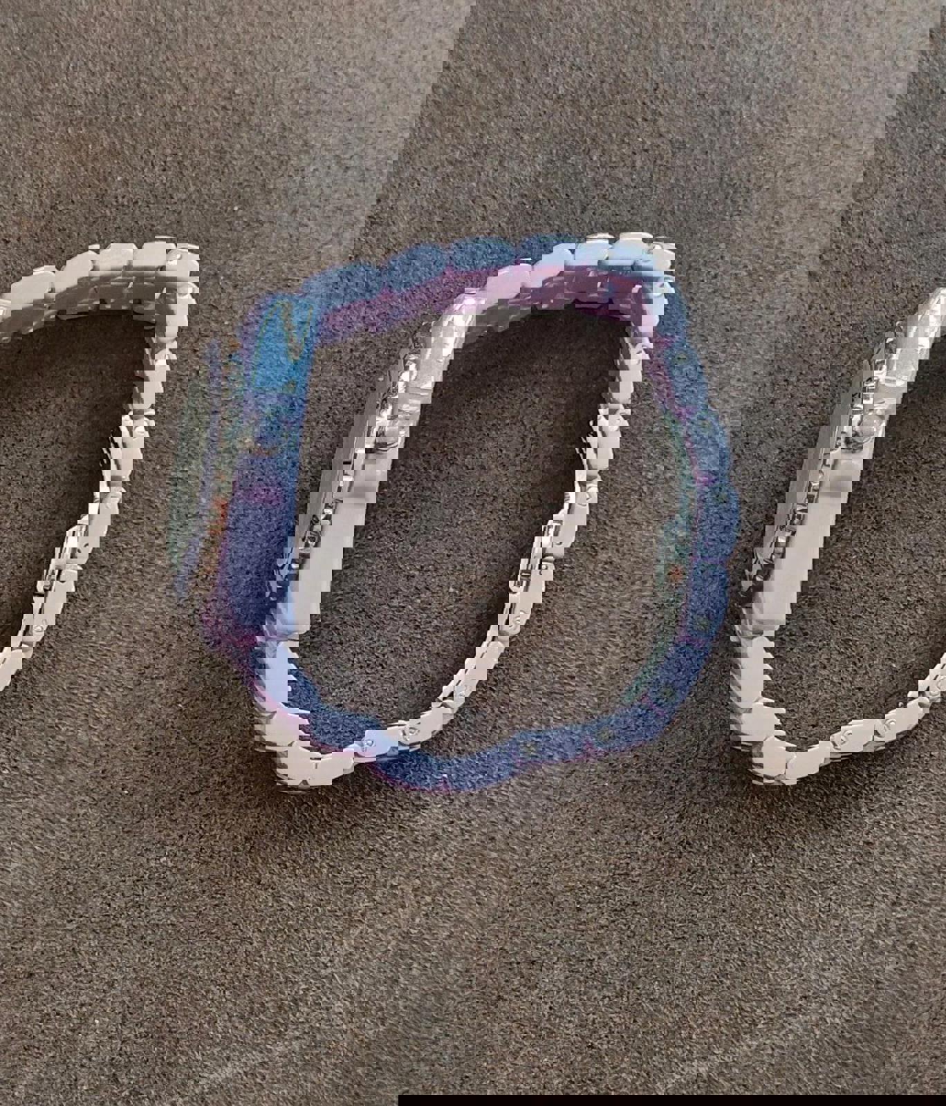 90's Isaac Mizrahi Live! Ceramic Purple Watch With Mother Of Pearl Dial