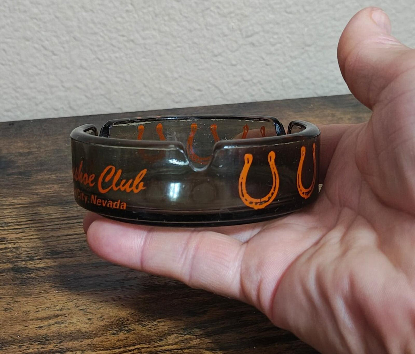 1970s Horseshoe Club Carson City Nevada Glass Ashtray