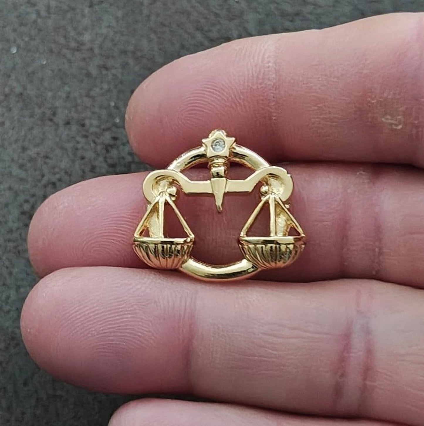 1990  Avon "Signs of the Future" Libra Zodiac With Clear Rhinestone Pin