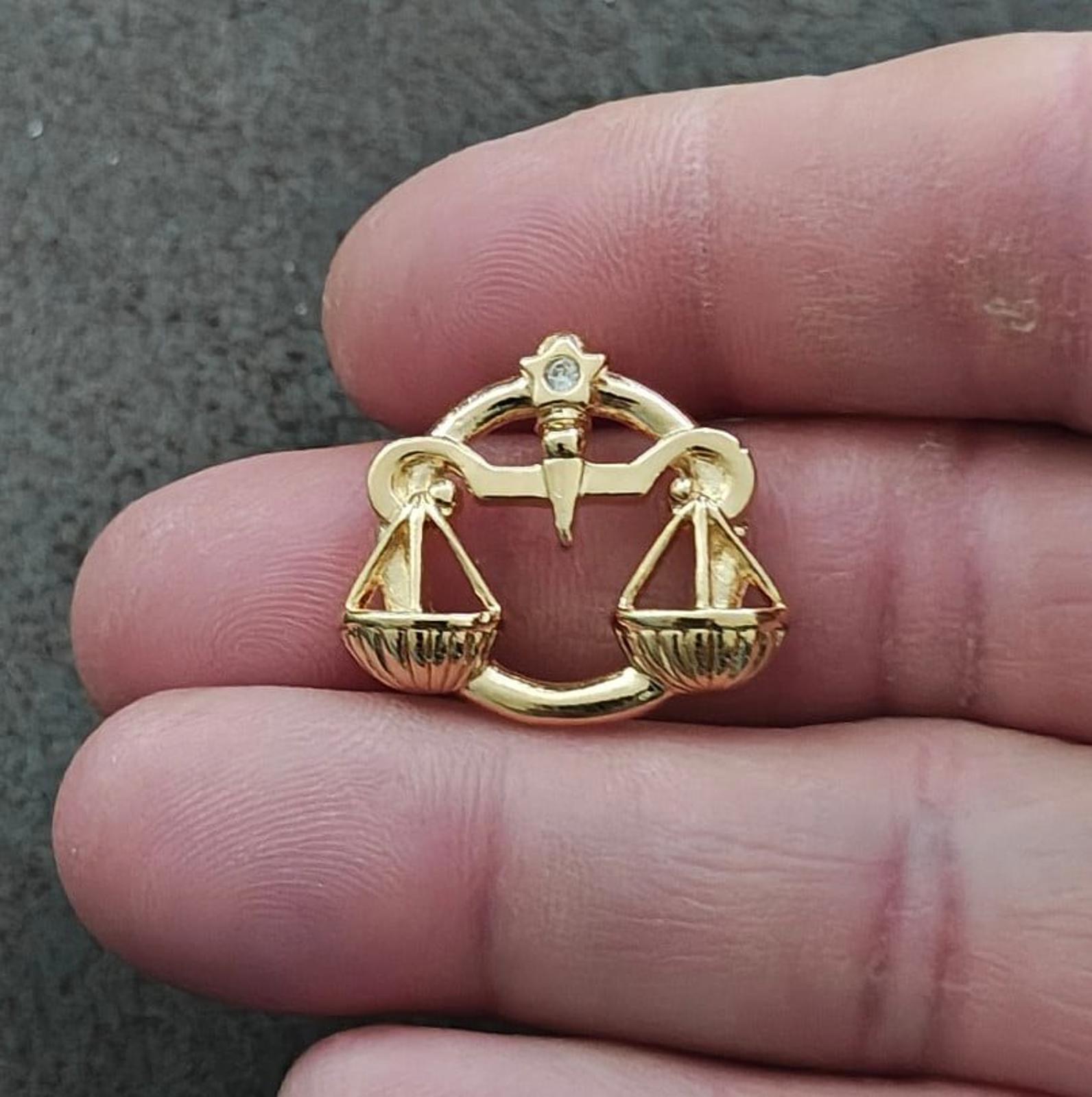 1990  Avon "Signs of the Future" Libra Zodiac With Clear Rhinestone Pin